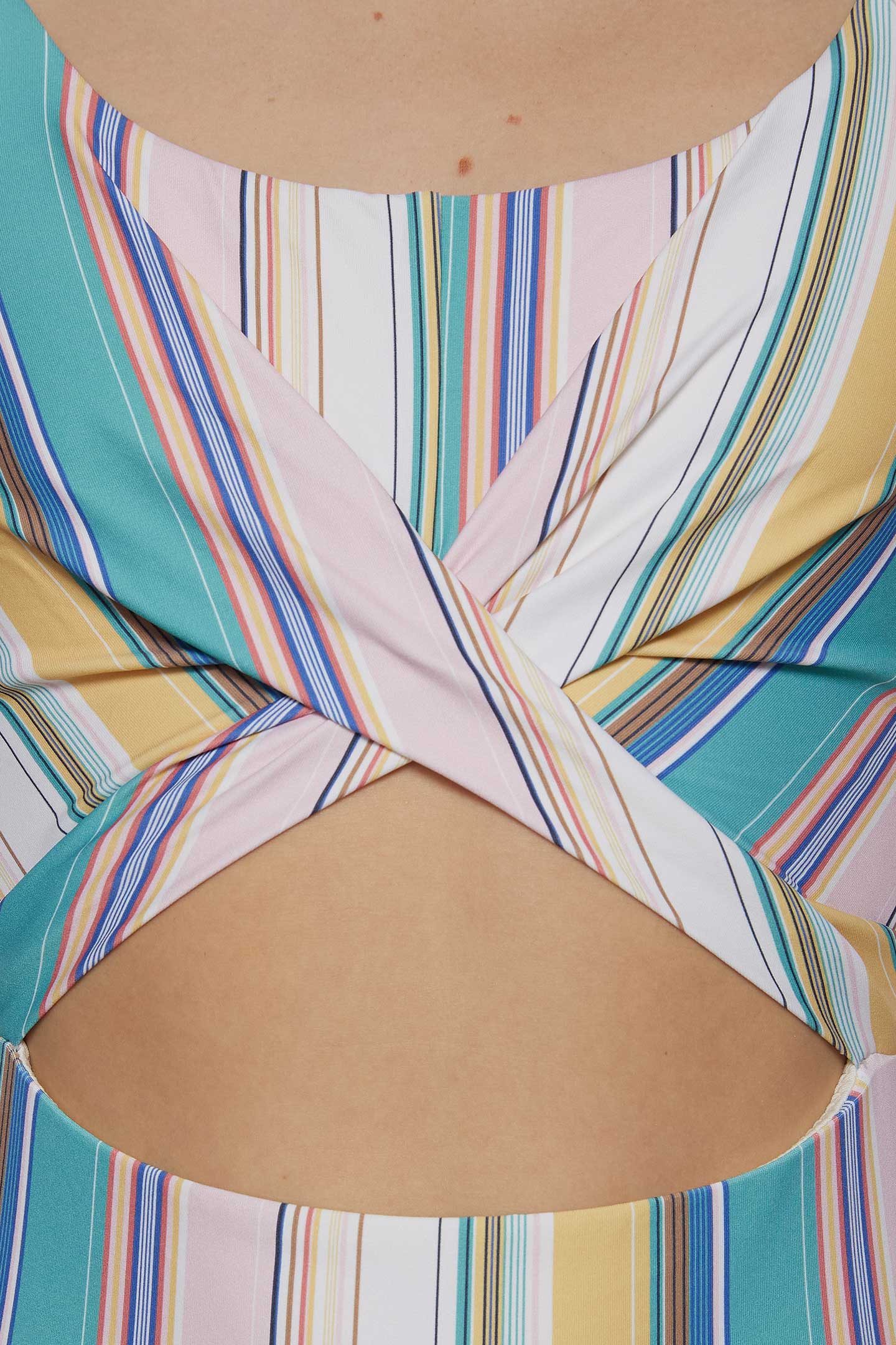 GIRL'S BAJA STRIPE TWIST FRONT ONE PIECE - Image 4