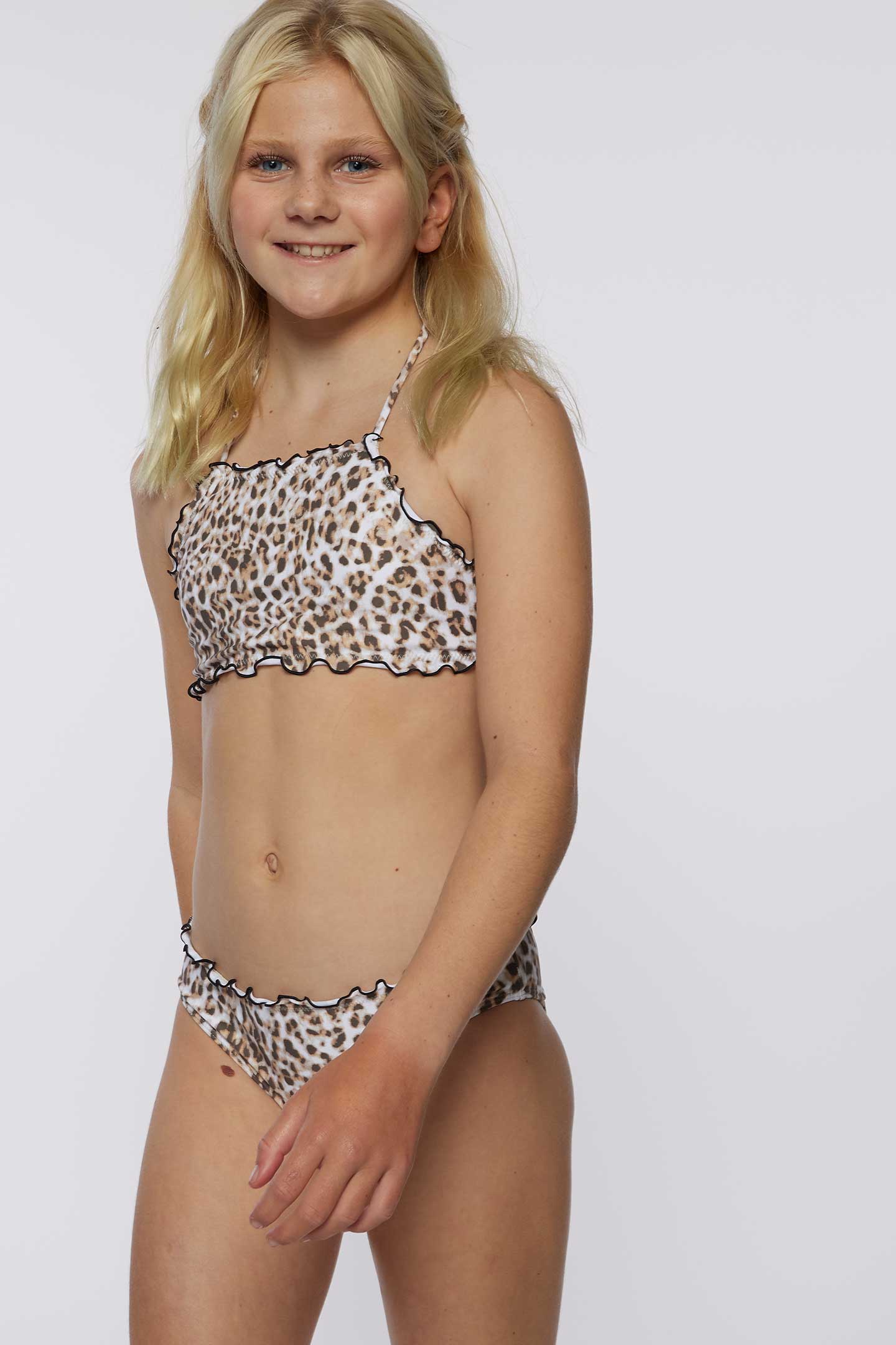 GIRL'S LEO RUFFLE EDGE HI-NECK SWIM SET - Image 3