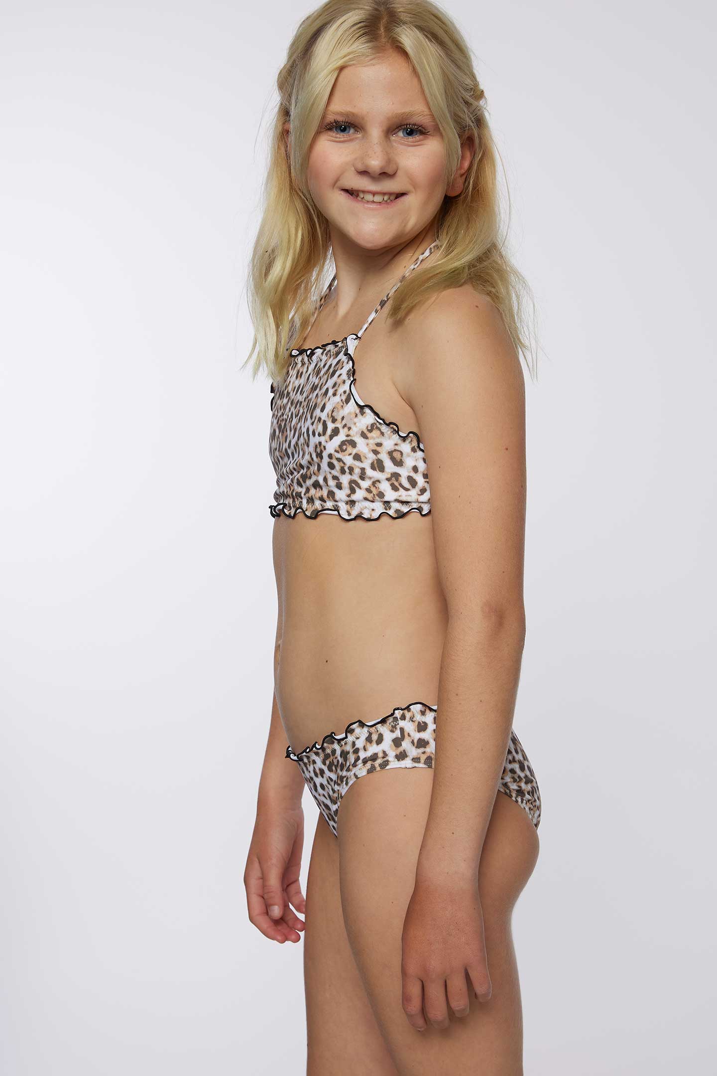 GIRL'S LEO RUFFLE EDGE HI-NECK SWIM SET - Image 4