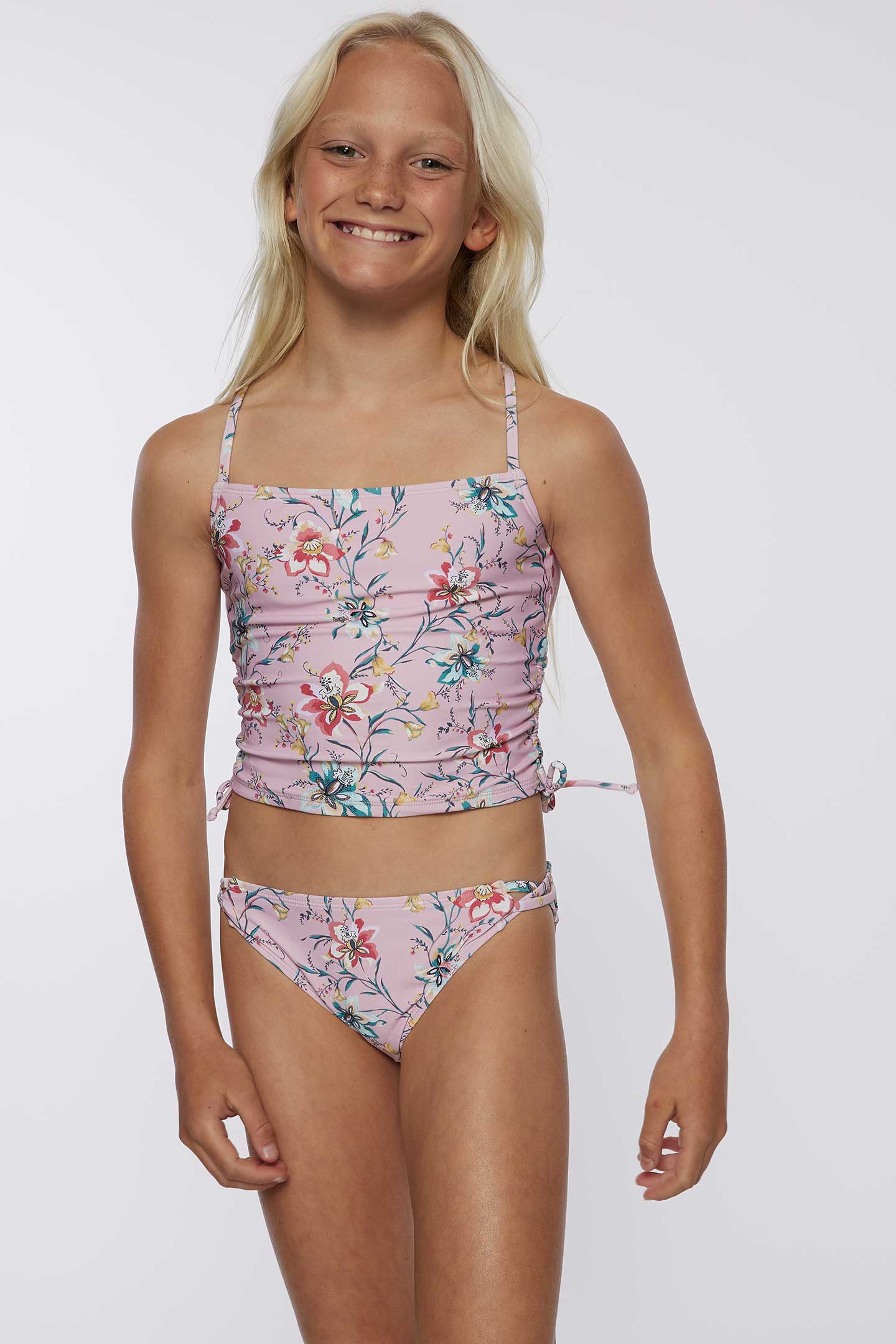 GIRL'S SYDNEY FLORAL CINCH TANKINI SWIM SET - Image 4