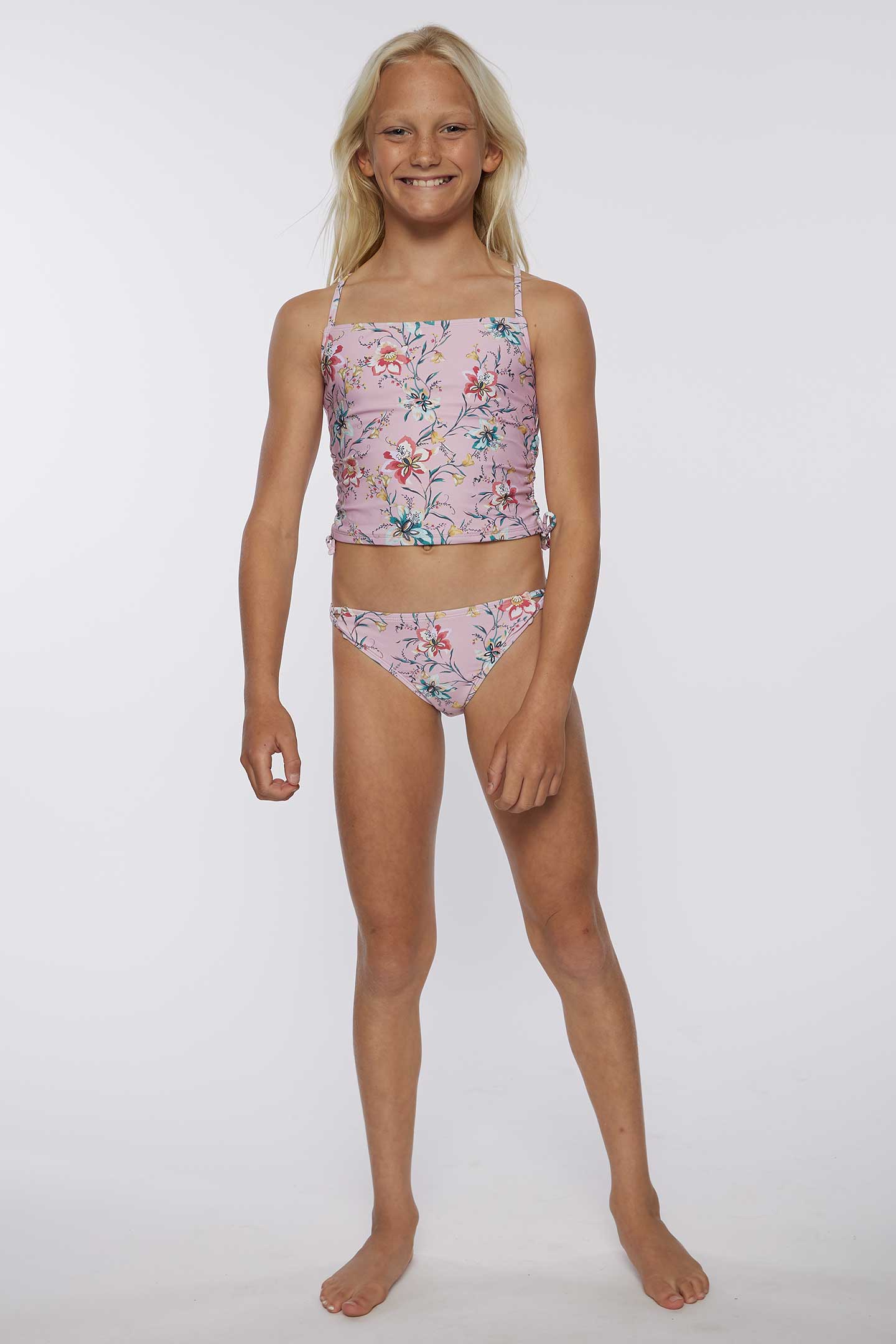 GIRL'S SYDNEY FLORAL CINCH TANKINI SWIM SET - Image 8