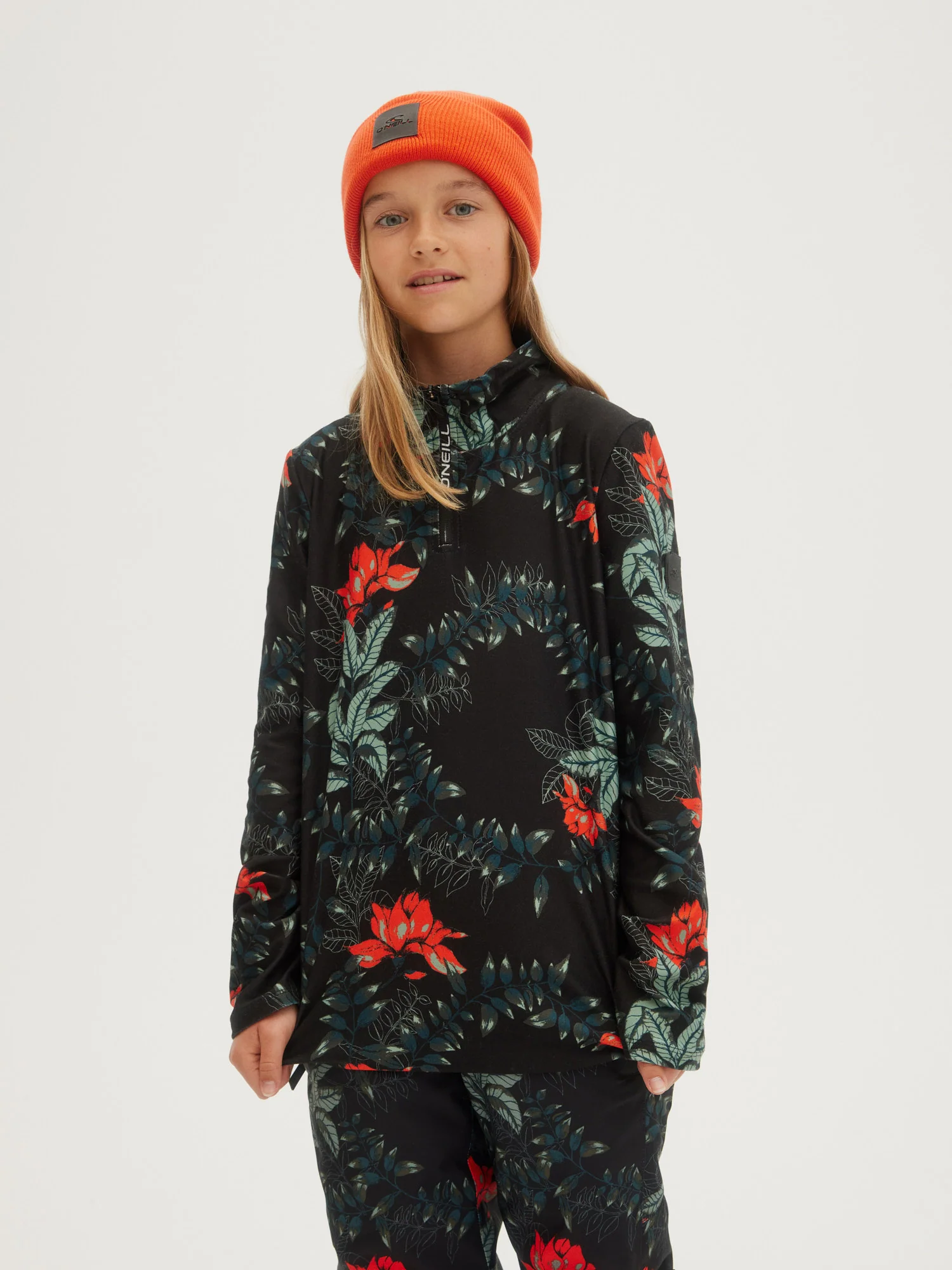 GIRLS PRINTED FLEECE HALF ZIP