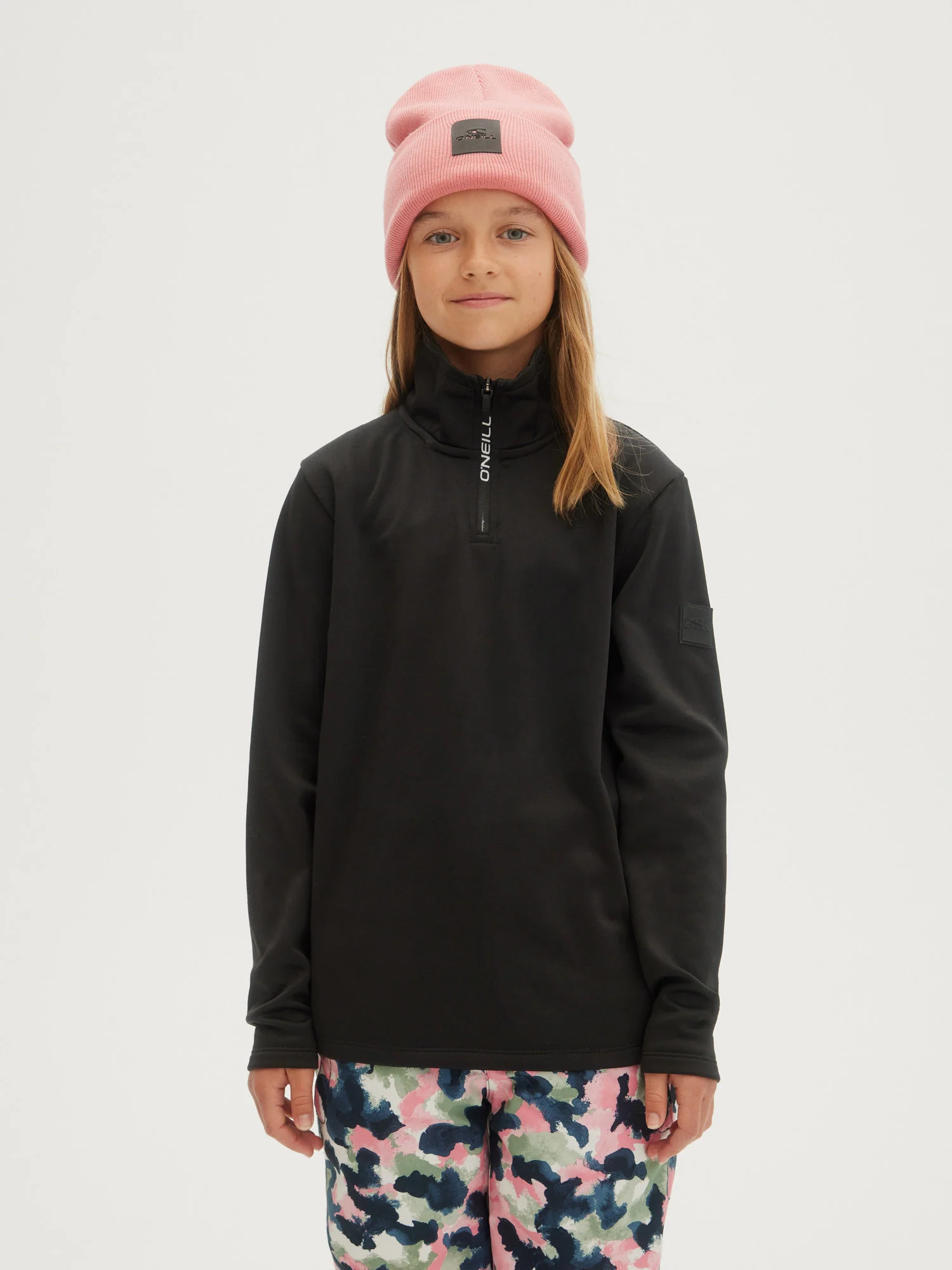 GIRLS SOLID FLEECE HALF ZIP