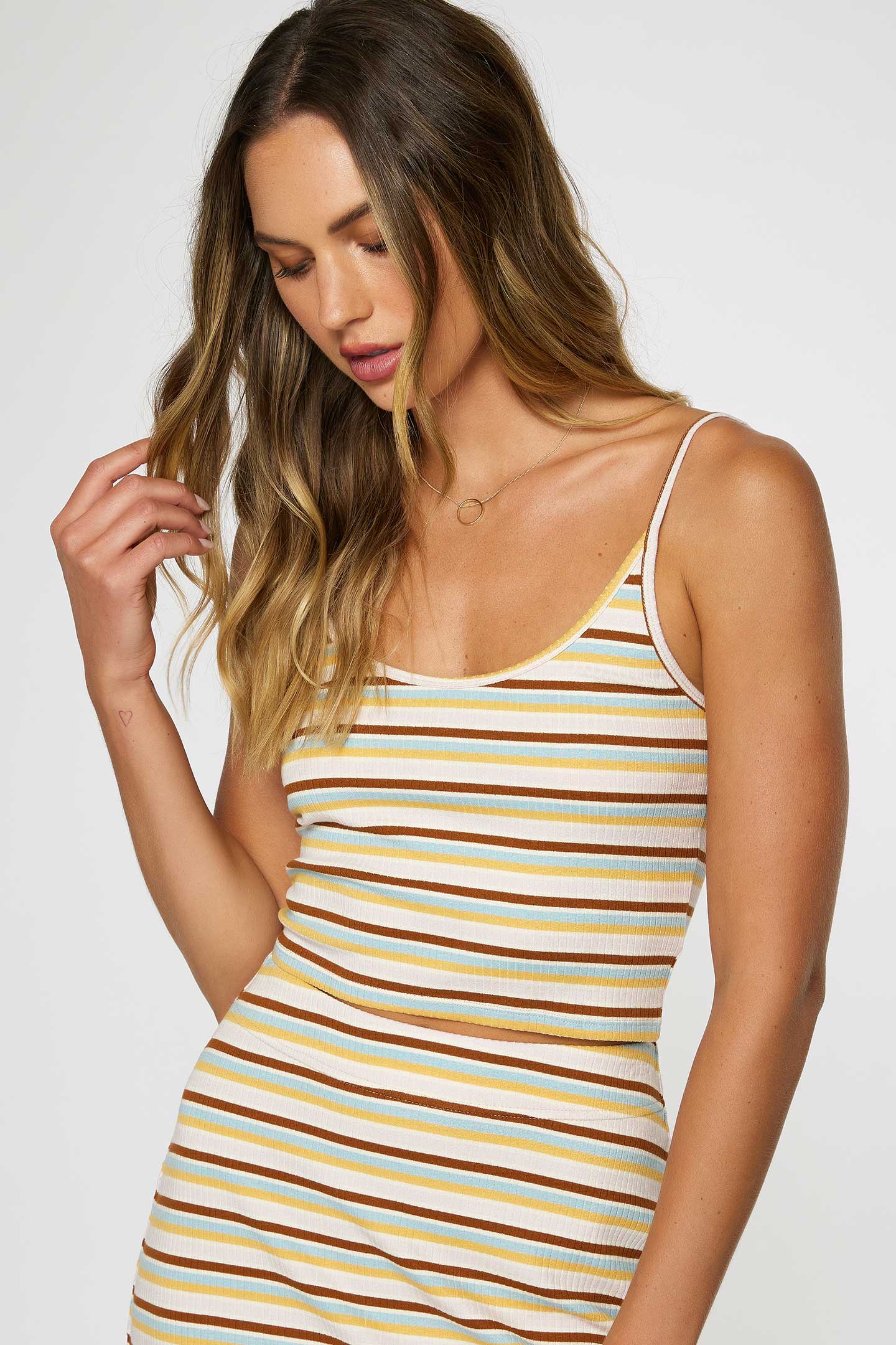 LADIES ALL DAY STRIPE KNIT TANK - Image 3