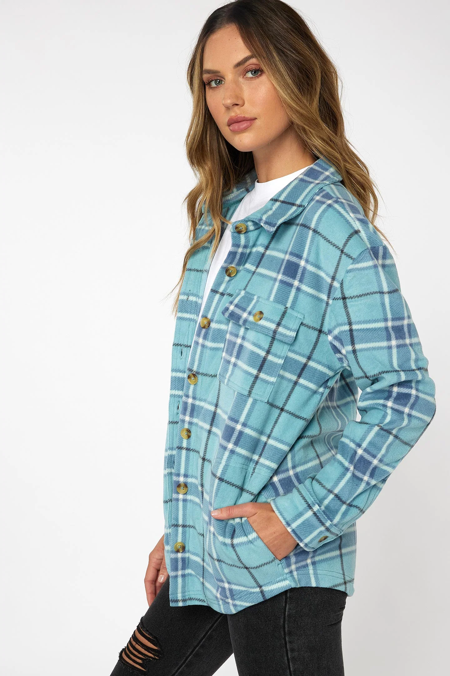 LADIES COLLINS SUPERFLEECE FLANNEL TOP - Image 3