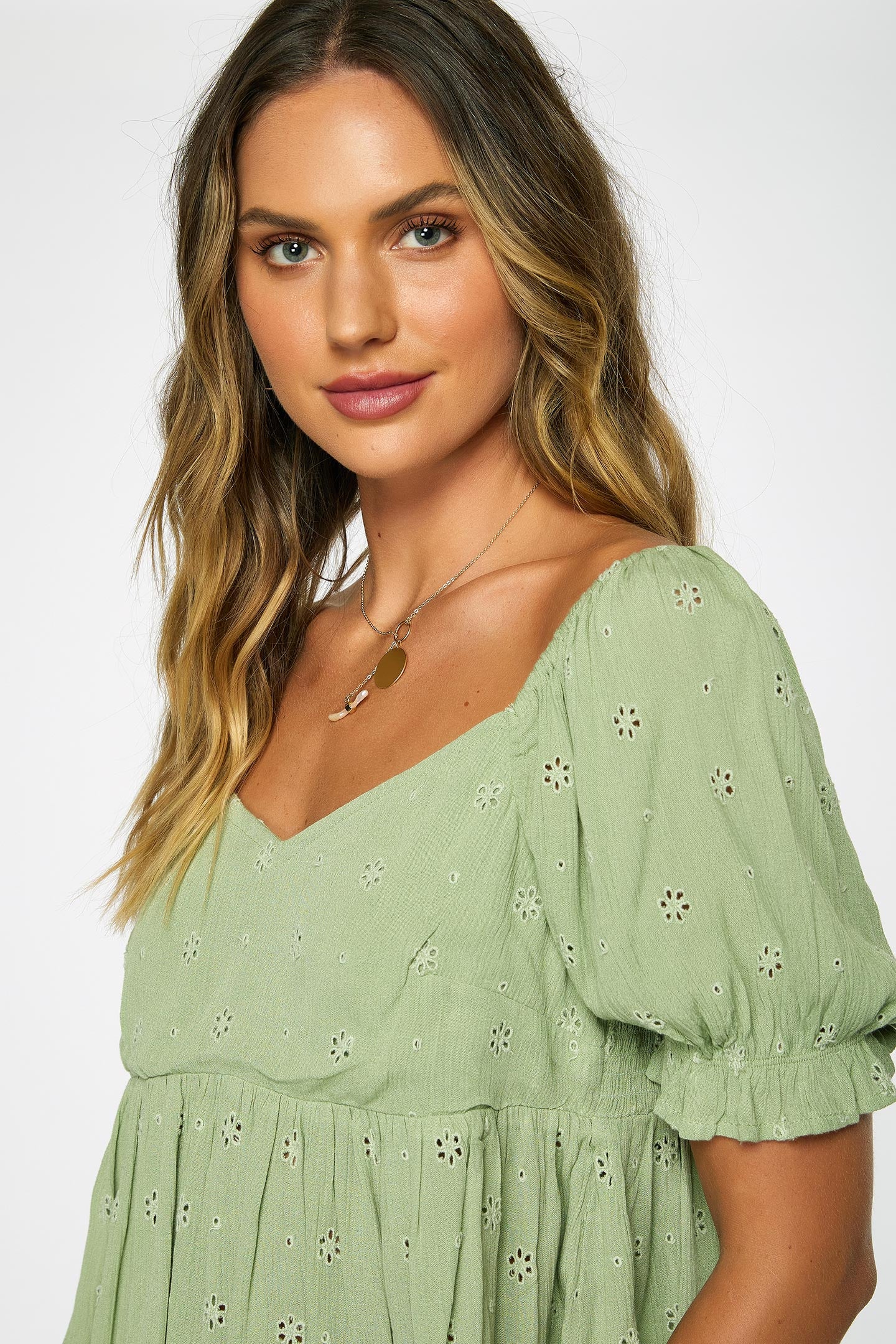LADIES ISABEL EYELET TOP - Image 5