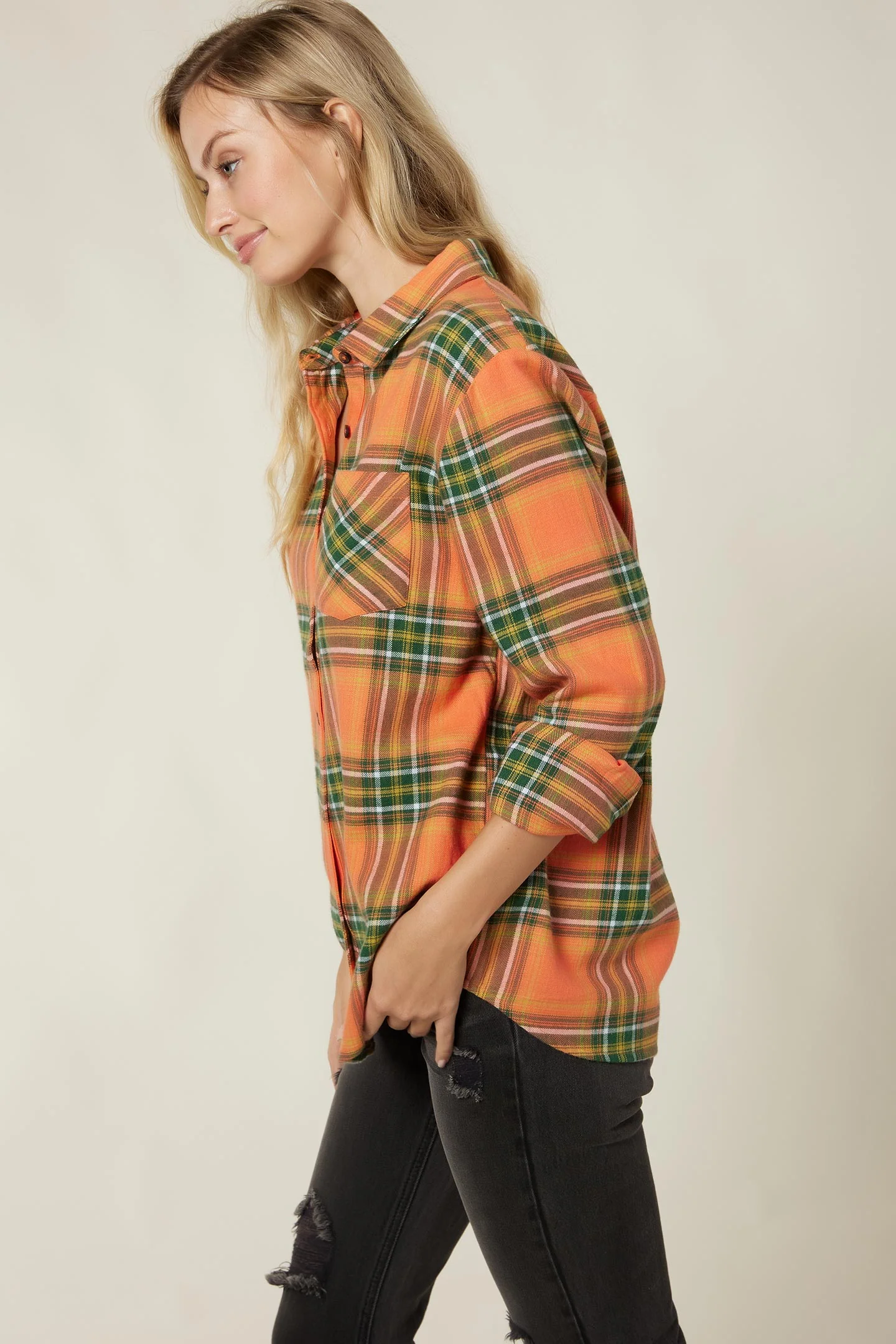 LADIES LOGAN FLANNEL TOP - Image 3