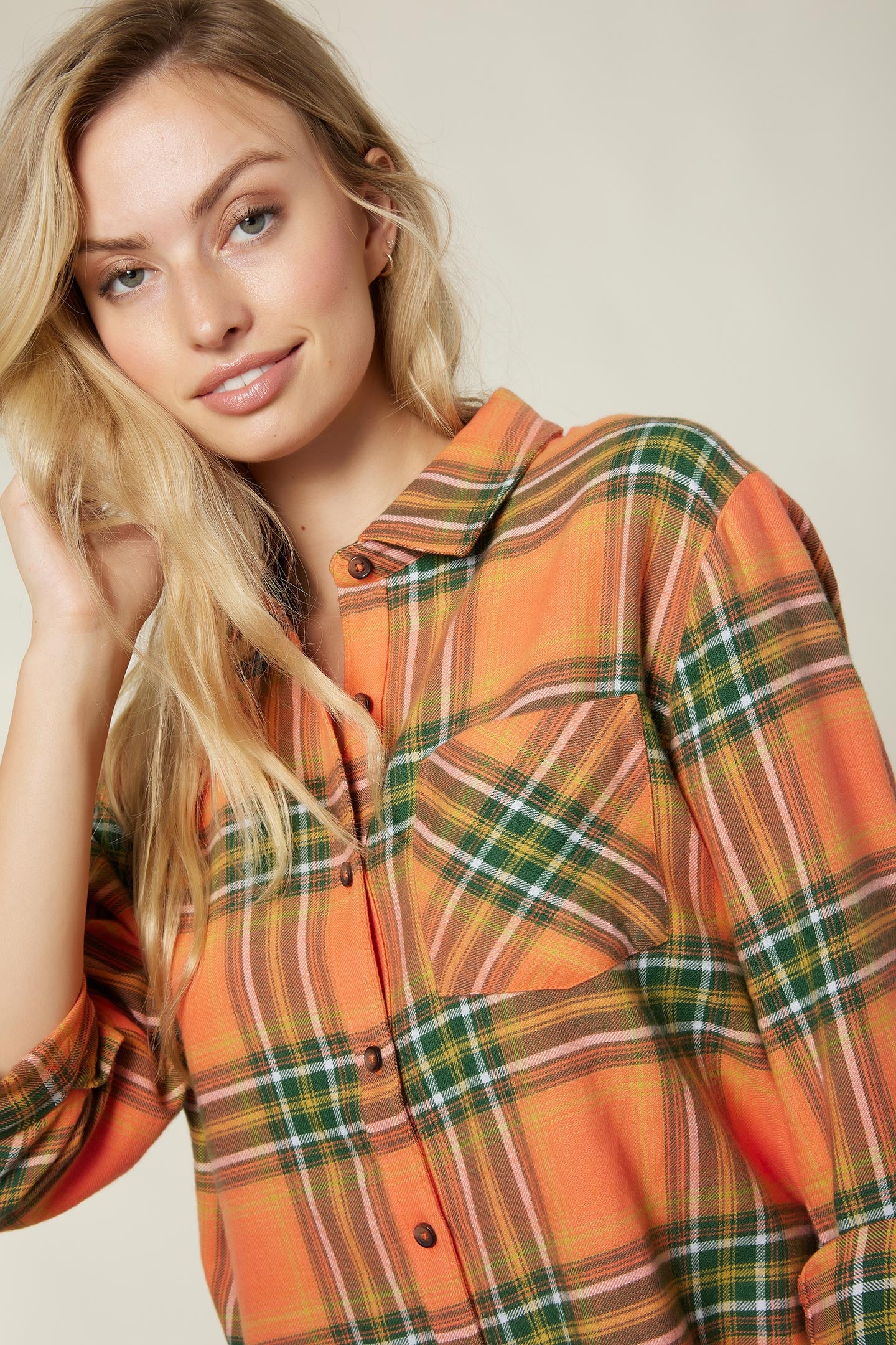LADIES LOGAN FLANNEL TOP - Image 4