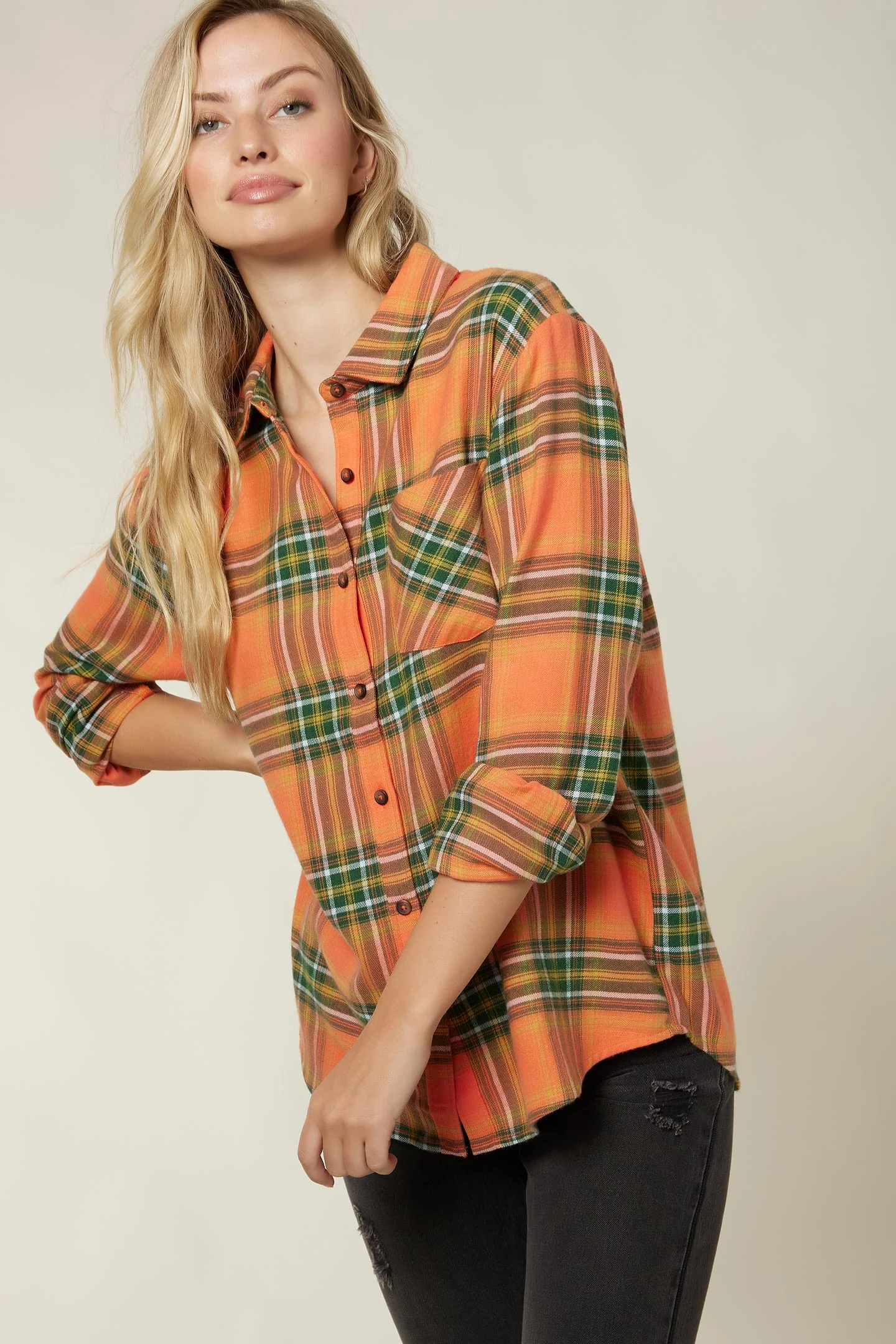LADIES LOGAN FLANNEL TOP - Image 5