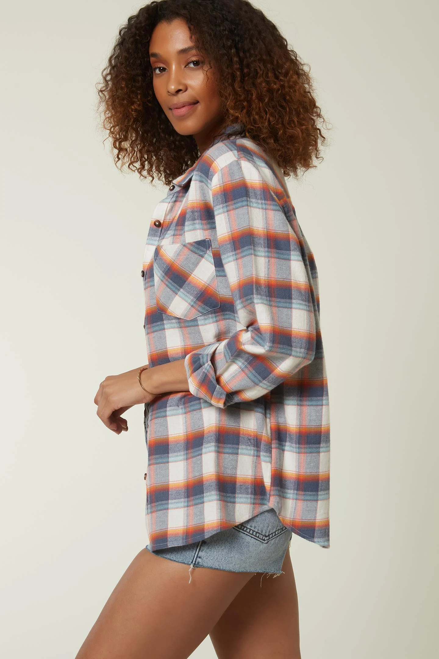 LADIES LOGAN FLANNEL TOP - Image 4