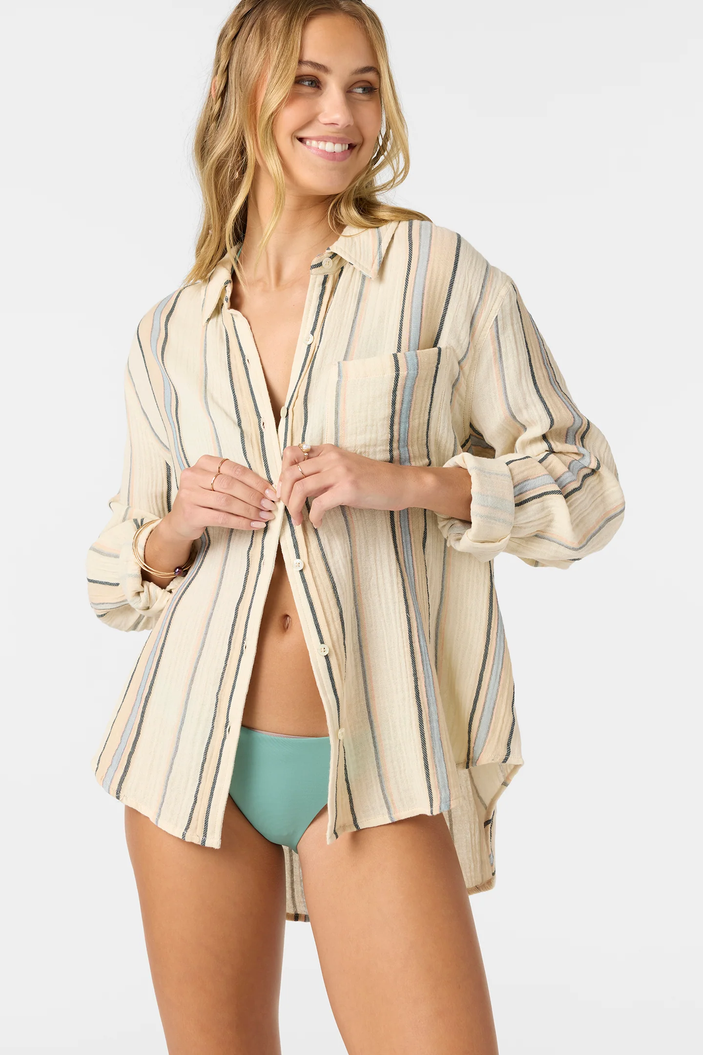 LENI STRIPE LONG SLEEVE TOP - Image 4