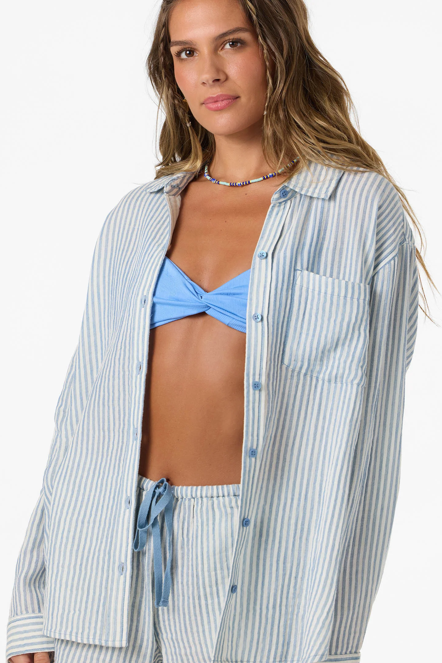 LENI STRIPE RELAXED LONG SLEEVE SHIRT - Image 3