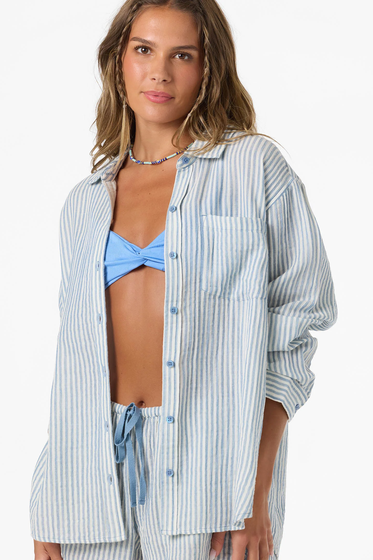 LENI STRIPE RELAXED LONG SLEEVE SHIRT - Image 4