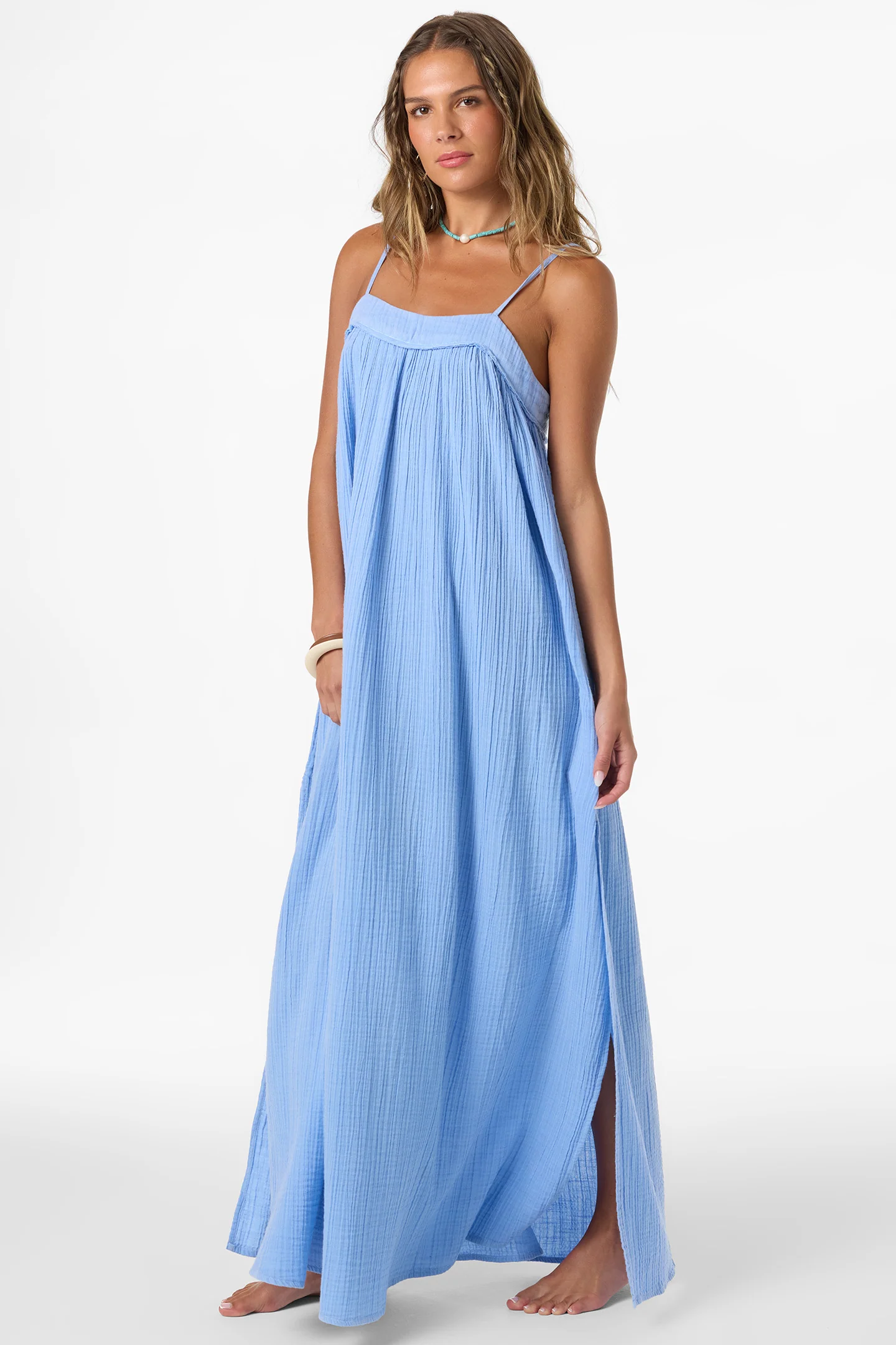 SALTWATER SOLIDS SAI MAXI COVERUP DRESS - Image 4
