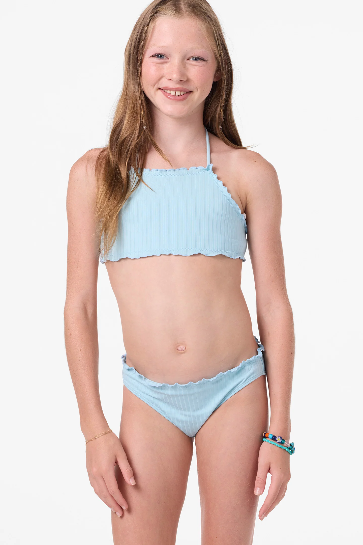 SHOREBREAK RIB RUFFLE EDGE HI NECK SET - Image 2