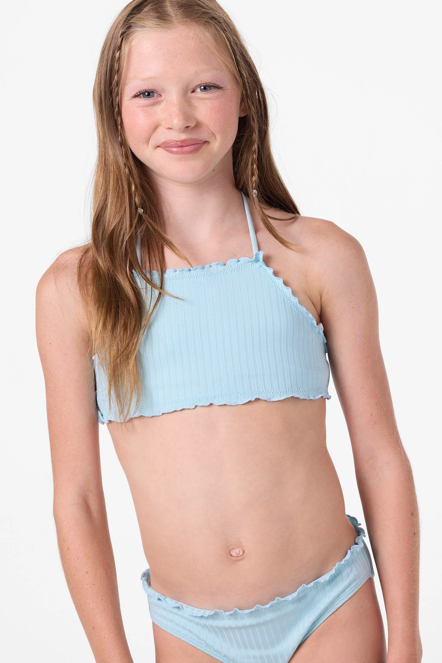 SHOREBREAK RIB RUFFLE EDGE HI NECK SET - Image 3