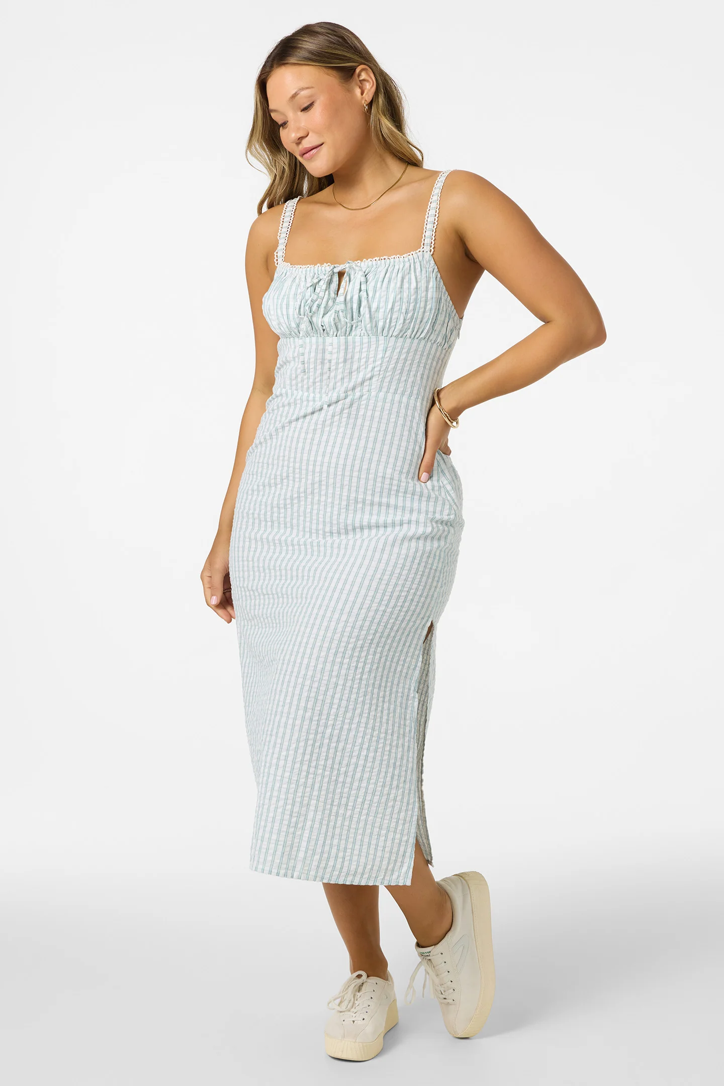 WILEY PLAID MIDI DRESS